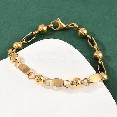 201 Stainless Steel Link Chain Bracelets for Women BJEW-B143-17G-1