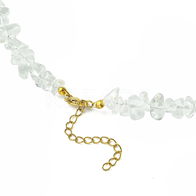 Natural Quartz Crystal Bullet & Synthetic Moonstone Beaded Necklaces NJEW-JN04406-02-1