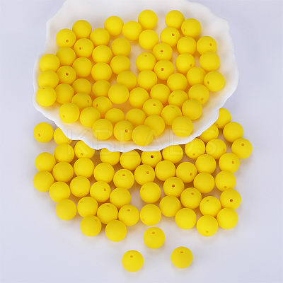 Round Silicone Focal Beads SI-JX0046A-17-1
