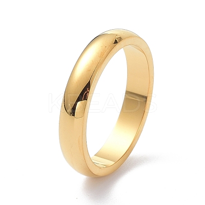 4mm Polished Plain Dome Finger Ring for Girl Women RJEW-C012-06E-G-1