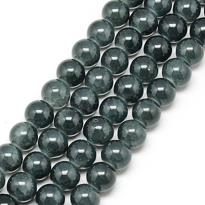 Baking Paint Crackle Glass Bead Strands DGLA-Q023-6mm-YS35-1