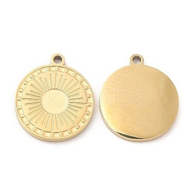 Ion Plating(IP) 316L Surgical Stainless Steel Pendant Cabochon Settings for Enamel STAS-D078-31G-1