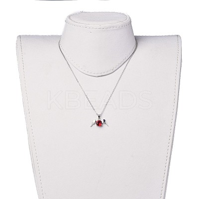 Brass Cubic Zirconia Pendant Necklaces NJEW-JN02533-M-1