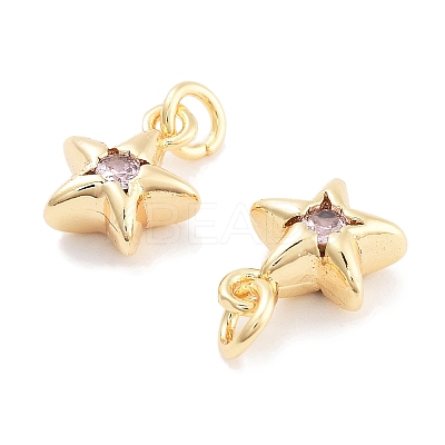 Brass with Cubic Zirconia Pendants KK-P271-38A-02G-1