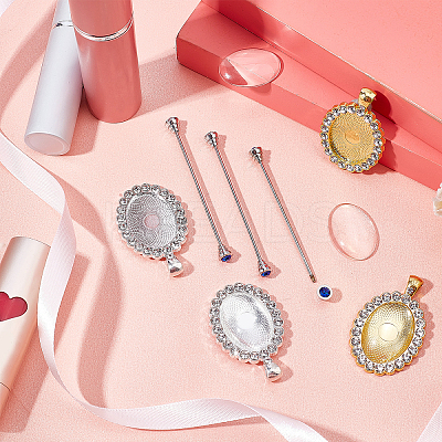 DIY Oval Pendant Brooch Making Kits DIY-CA0004-04-1