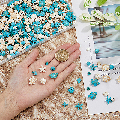 426Pcs 12 Styles Dyed Synthetic Turquoise Beads G-DC0001-41-1
