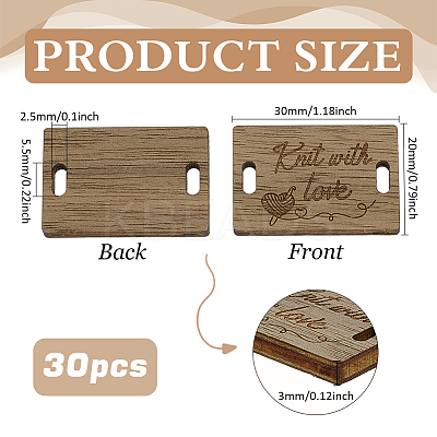 30Pcs Wood Knitting DIY-FG0006-23-1
