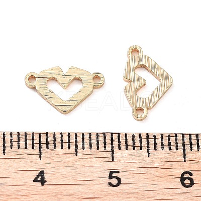 Brass Laser Cut Heart Connector Charms KK-U028-06G-1
