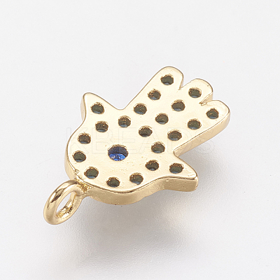 Brass Micro Pave Cubic Zirconia Charms X1-ZIRC-G104-16G-1