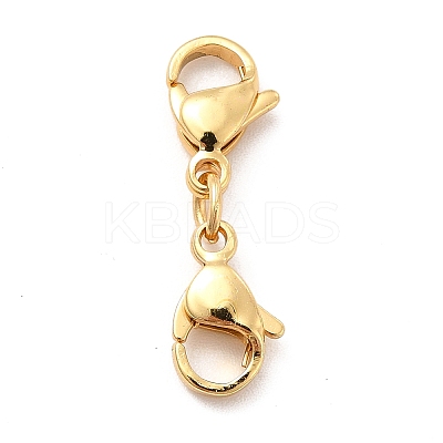 304 Stainless Steel Double Lobster Claw Clasps STAS-E178-01B-G-1