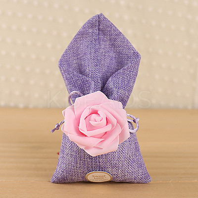 Polyester Ramie Blended Yarn Jewelry Drawstring Gift Bags ABAG-TAC0006-05D-1