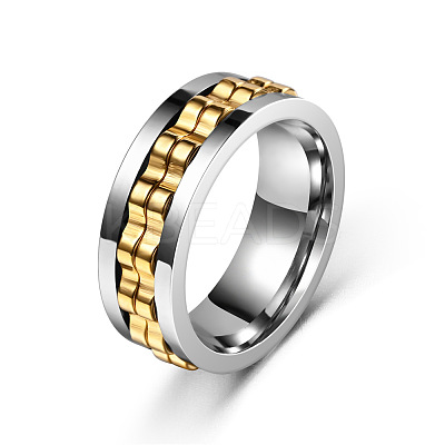 304 Stainless Steel Gear Rotatable Finger Rings FS-WGAD37A-16-1