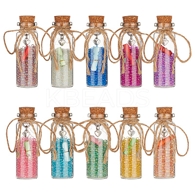 Cork Glass Wishing Bottle for Pendant Decoration AJEW-AB00090-1