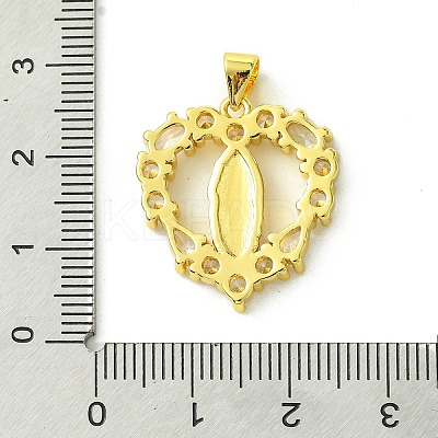 Brass Micro Pave Clear Cubic Zirconia Pendants KK-H472-38A-G-1
