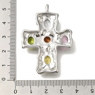 304 Stainless Steel Colorful Rhinestone Pendants STAS-C105-11P-1