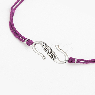 40Pcs 2 Colors Tibetan Style Alloy S-Hook Clasps FIND-LP0008-34-1