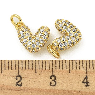 Rack Plating Brass Micro Pave Clear Cubic Zirconia Charms KK-Z067-23G-03-1