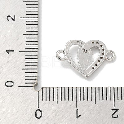 Rack Plating Brass Micro Pave Clear Cubic Zirconia Religion Heart Virgin Mary Connector Charms KK-L224-099P-02-1