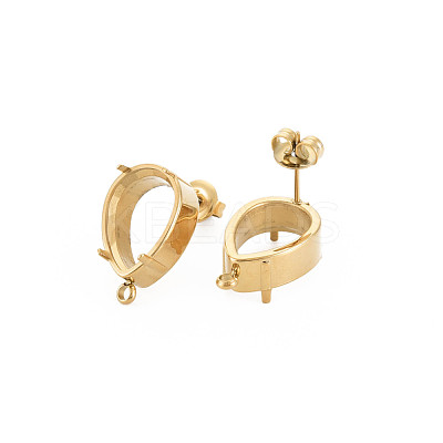 Ion Plating(IP) 304 Stainless Steel Stud Earring Findings STAS-N097-235LG-1