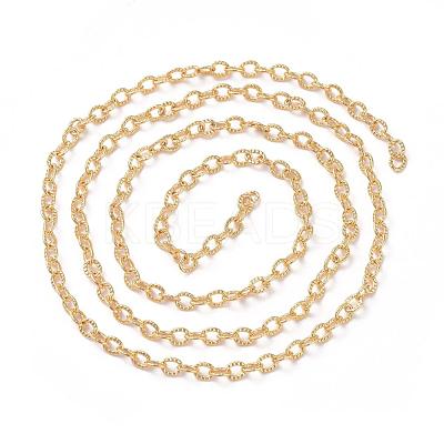 Soldered Brass Textured Cable Chains CHC-G005-01G-1