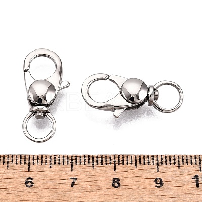 Tarnish Resistant Polished 316 Surgical Stainless Steel Lobster Claw Swivel Clasps STAS-R072-30-1