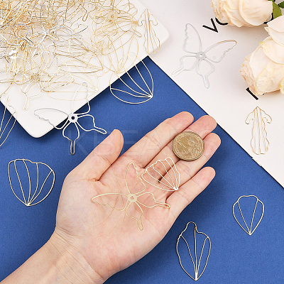 70Pcs 7 Styles Iron Open Back Bezel FIND-SC0019-88-1