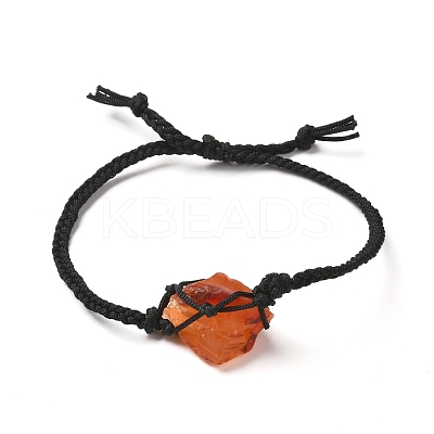 Macrame Pouch with Natural Mixed Gemstone Braided Bead Bracelets BJEW-JB06616-1