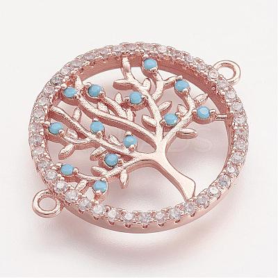 Brass Micro Pave Cubic Zirconia Links ZIRC-F048-58RG-1