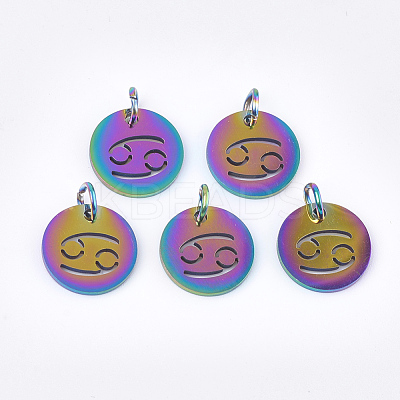 Rainbow Color Ion Plating(IP) 201 Stainless Steel Charms STAS-Q201-JN166-4-1