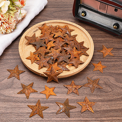 60Pcs 3 Styles Star Rust Iron Big Pendants IFIN-GF0001-13B-1