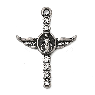 Religion 304 Stainless Steel with Rhinestone Pendants STAS-Z179-09AS-1
