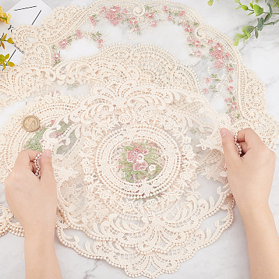 6Pcs 3 Style Polyester Embroidery Table Mats AJEW-GF0004-86-1