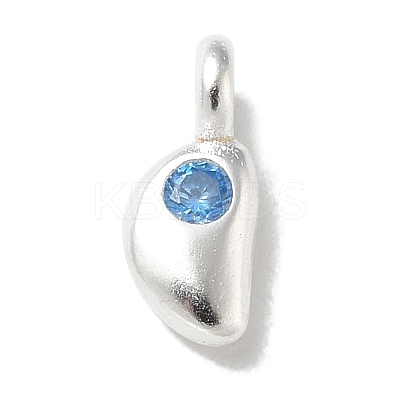 925 Sterling Silver Cubic Zirconia Moon Charms STER-R002-02S-04-1