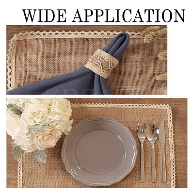 Braided Jute and Lace Non-Slip Insulation Pad AJEW-WH0066-01-1
