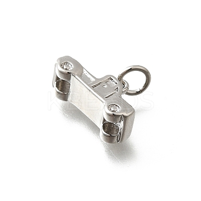 Brass Micro Pave Cubic Zirconia Charms KK-P295-13P-1