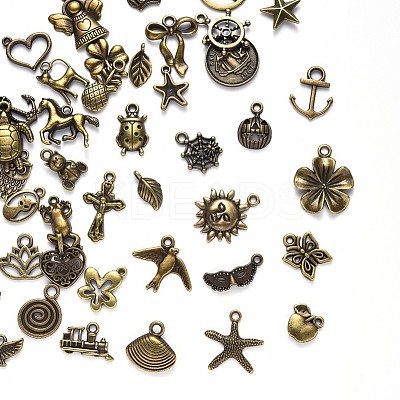 Tibetan Style Alloy Pendants TIBEP-YW0001-07AB-1
