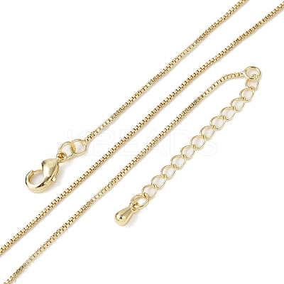 Brass Box Chain Necklaces for Women NJEW-D302-42G-1