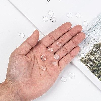 Transparent Glass Cabochons X-GGLA-R026-10mm-1