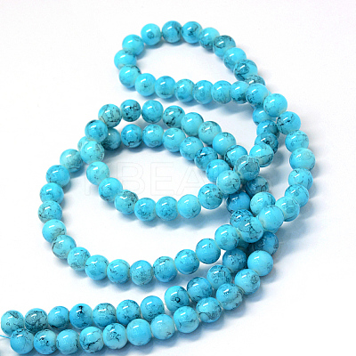 Baking Paint Glass Round Bead Strands X-DGLA-Q019-8mm-76-1