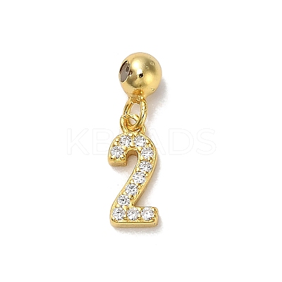 925 Sterling Silver Micro Pave Clear Cubic Zirconia European Dangle Charms STER-A045-01G-2-1