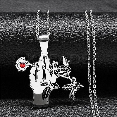 Non-Tarnish 201 Stainless Steel Pendant Necklaces NJEW-G123-03P-1