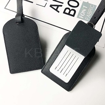 CutHollow 4Pcs PU Leather Luggage Tag OFST-CL0001-01A-03-1