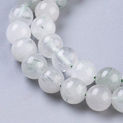Natural Green Rutilated Quartz Beads Strands G-R475-013B-1