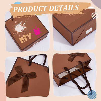 Rectangle Paper Gift Storage Bags with Handle CARB-WH0017-13C-1