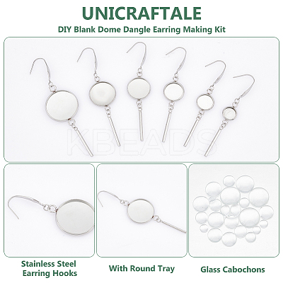 DIY Blank Dome Dangle Earring Making Kit DIY-UN0005-65-1