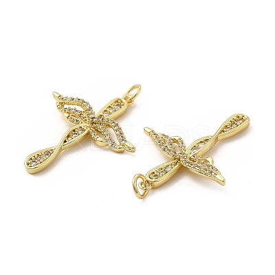 Brass Micro Pave Cubic Zirconia Pendants KK-E068-VB087-1