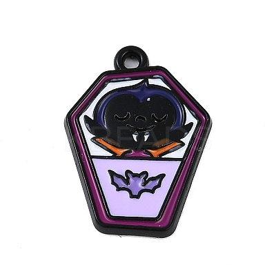 Halloween Theme Spray Painted Alloy Enamel Pendants PALLOY-D029-01C-RS-1