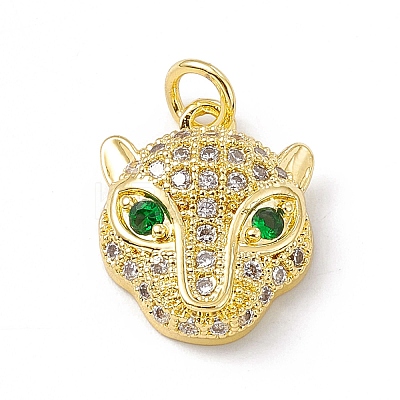 Brass Micro Pave Cubic Zirconia Pendants KK-P224-05G-1