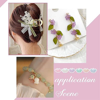 300Pcs 6 Colors Resin Imitation Pearl Bead Caps RESI-NB0001-91-1