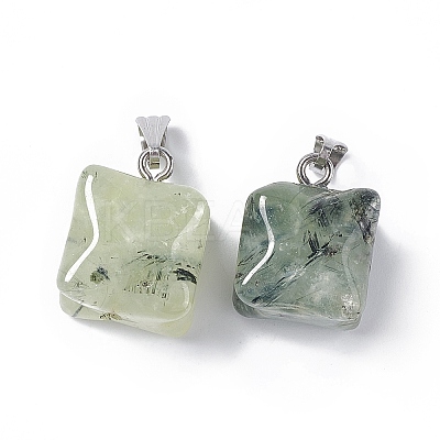 Natural Prehnite Pendants G-C002-02D-1